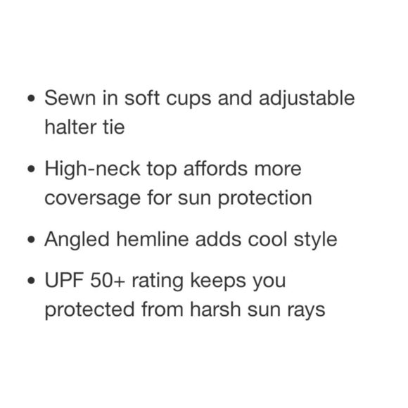 Aqua green High neck Angled tankini top Multi color Size L - Picture 2 of 9